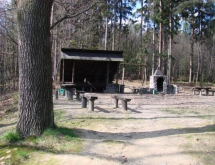 Ławeczka w lesie, na stoku Koziej Górki - idealne miejse na odpoczynek - MojRower.pl